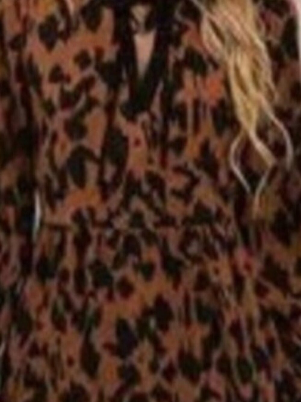 Leopard Tie Neck Long Sleeve Dress